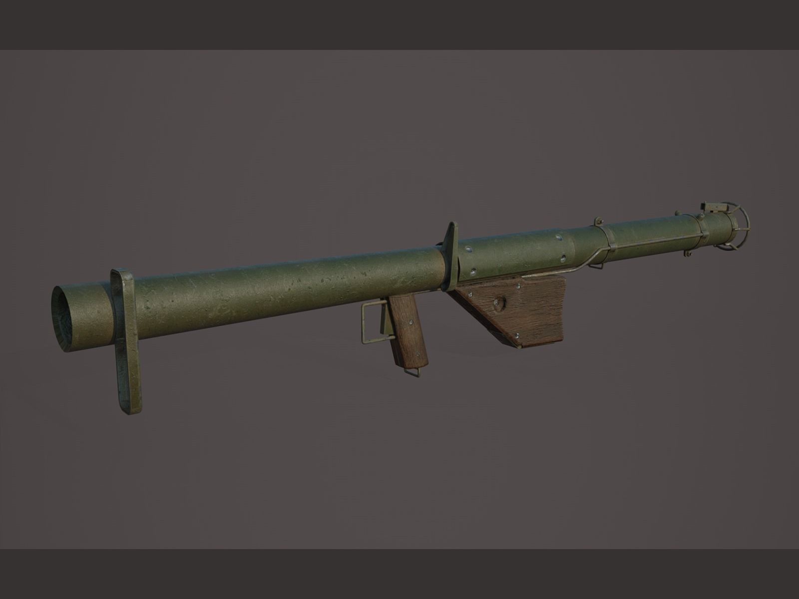 World War II - M1A1 Rocket Launcher - PBR and Game Ready Low-poly 3D model_1
