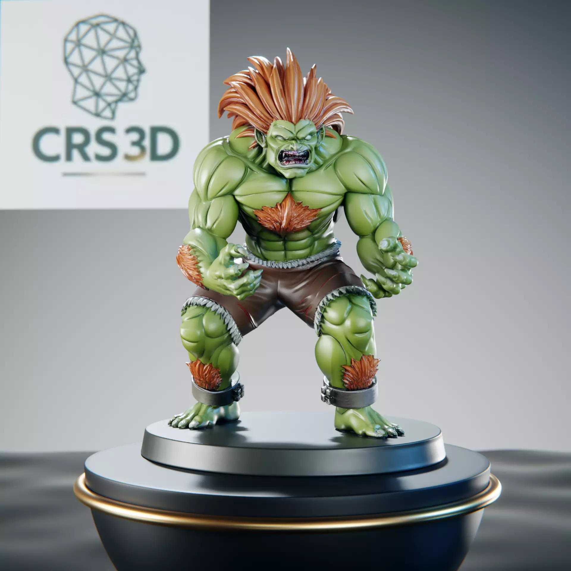 Blanka Jimmy World Warrior Jungle Statue 3D print model