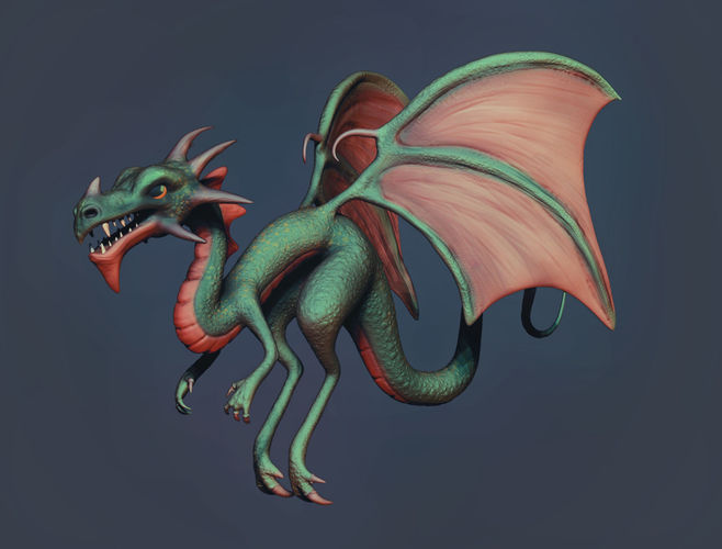 Dragon with wings 3D model