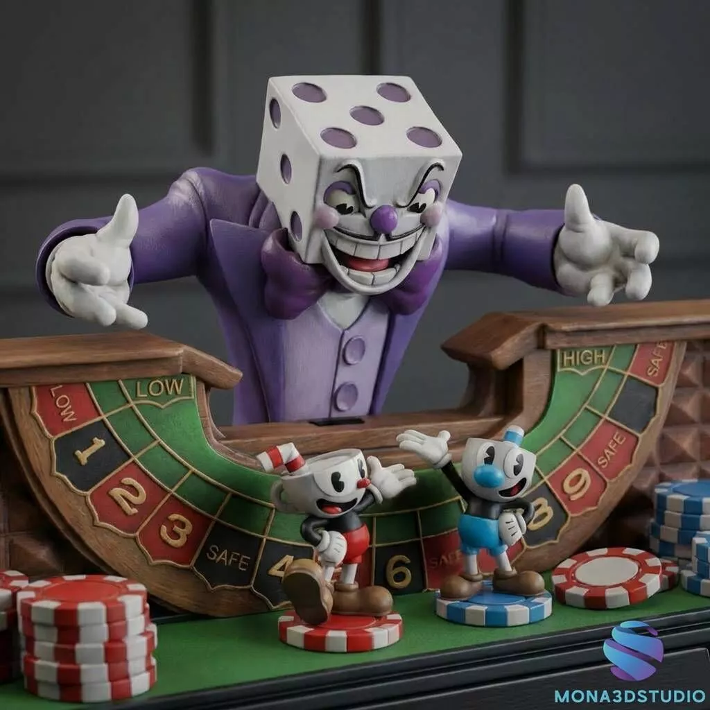 KING DICE ULTIMATE DIORAMA - Cuphead and Mugman - 30CM 3D print model
