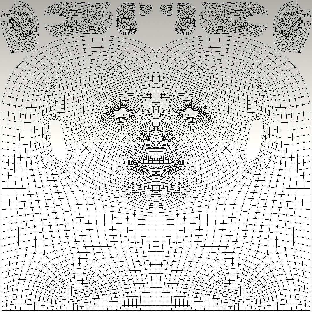 3D Character Bust BaseMesh Pack for games Low-poly 3D model_9