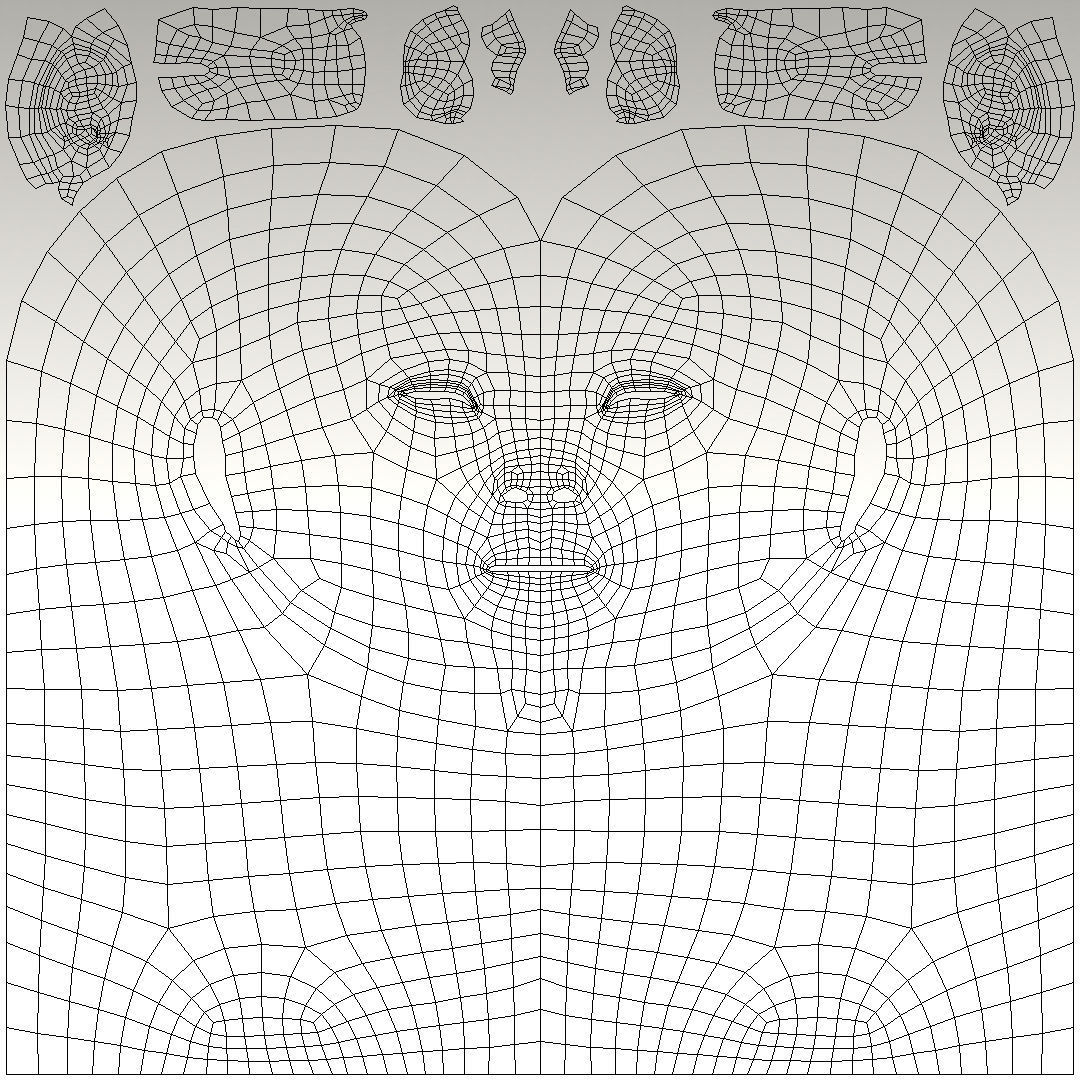 3D Character Bust BaseMesh Pack for games Low-poly 3D model_11