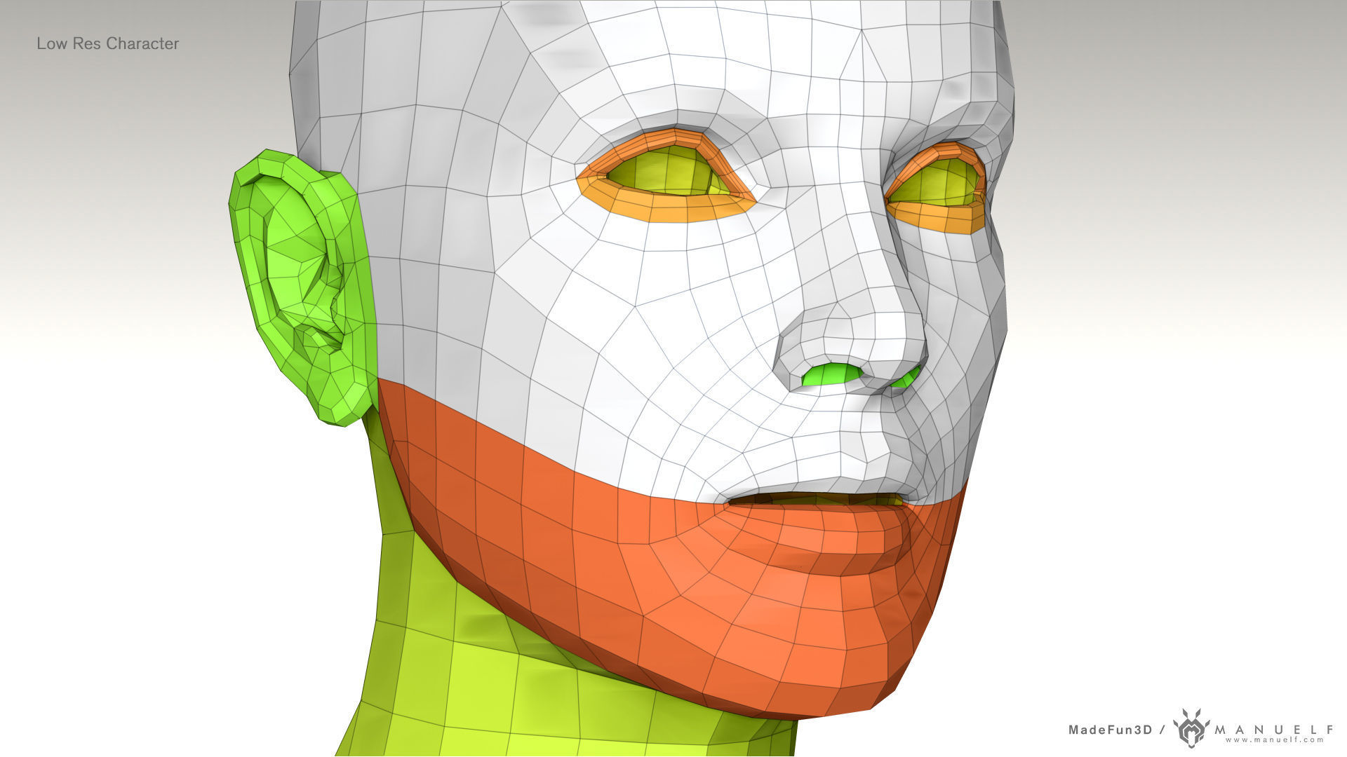 3D Character Bust BaseMesh Pack for games Low-poly 3D model_7