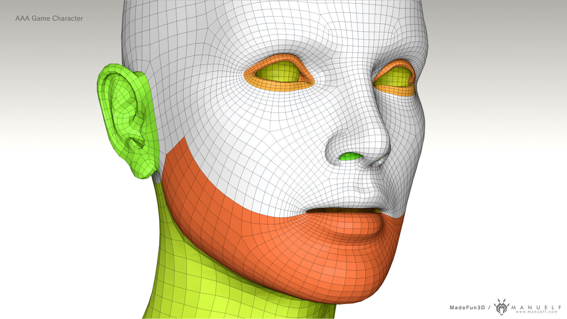 3D Character Bust BaseMesh Pack for games Low-poly 3D model_5