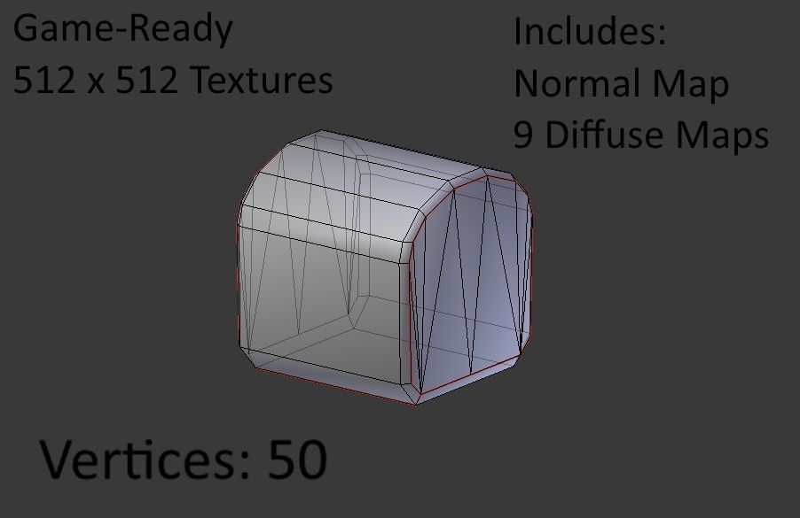 Low-Poly Resource Chest Pack Low-poly 3D model_1