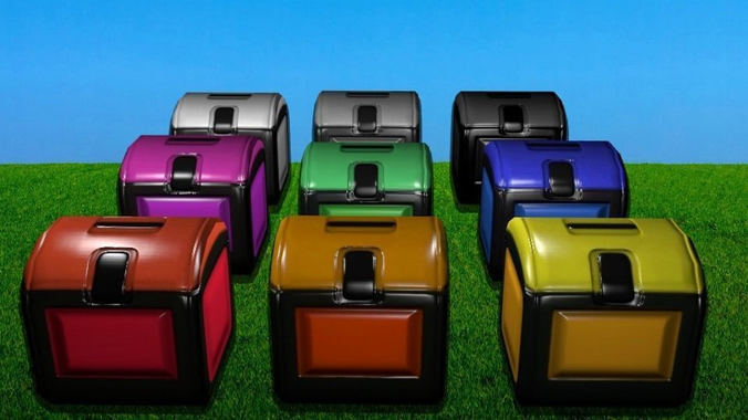 Low-Poly Resource Chest Pack Low-poly 3D model