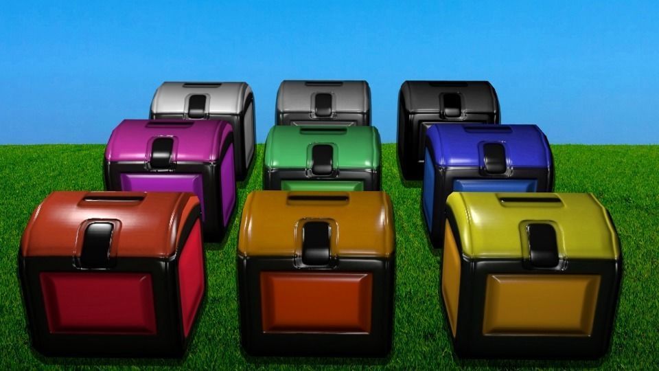 Low-Poly Resource Chest Pack Low-poly 3D model_0