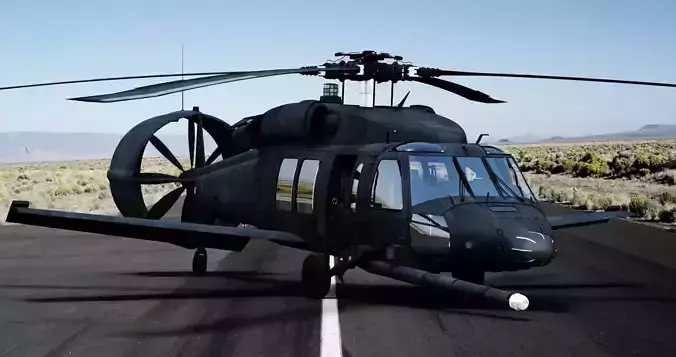 Piasecki X-49 Speedhawk Low-poly 3D model