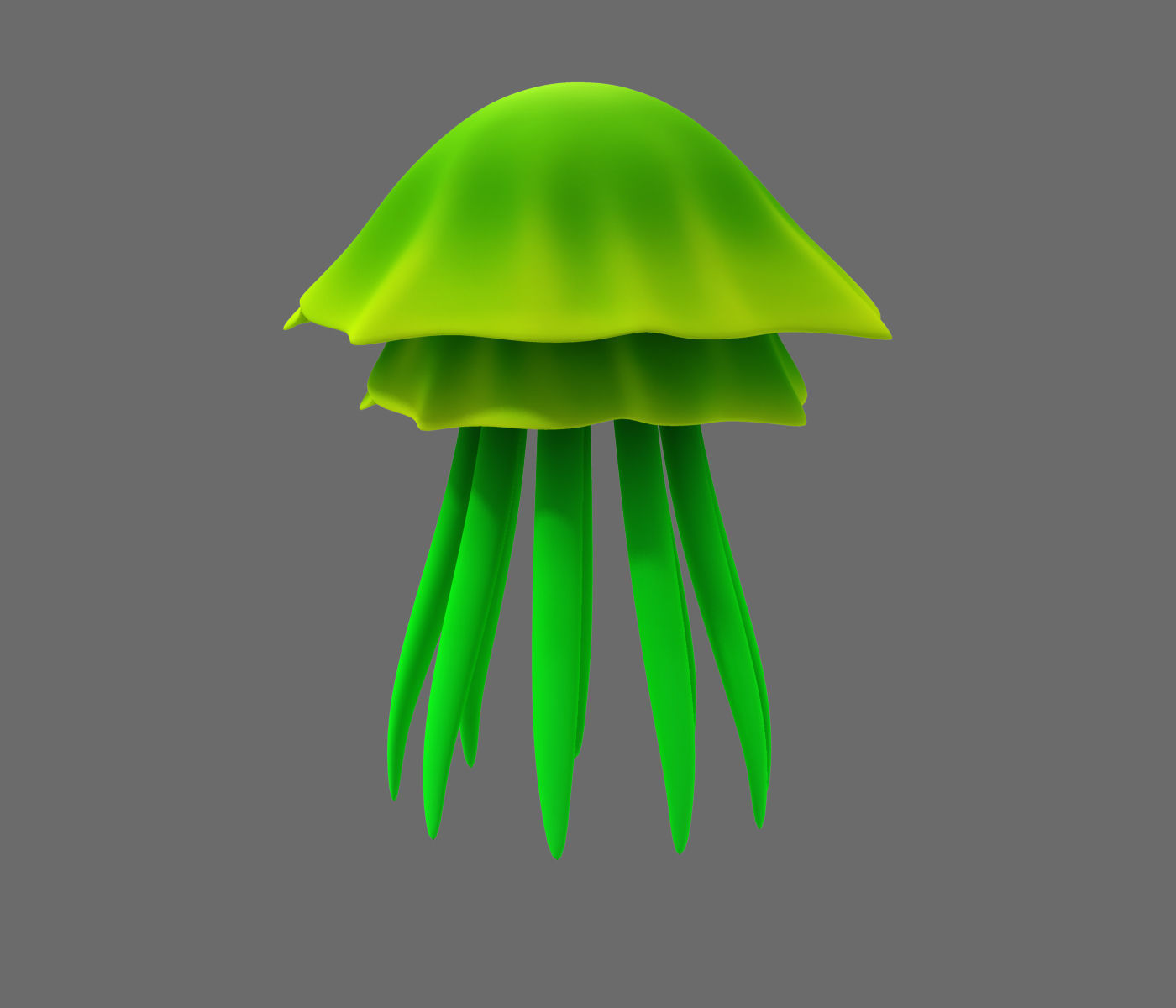 Cartoon Jellyfish 3D model_2
