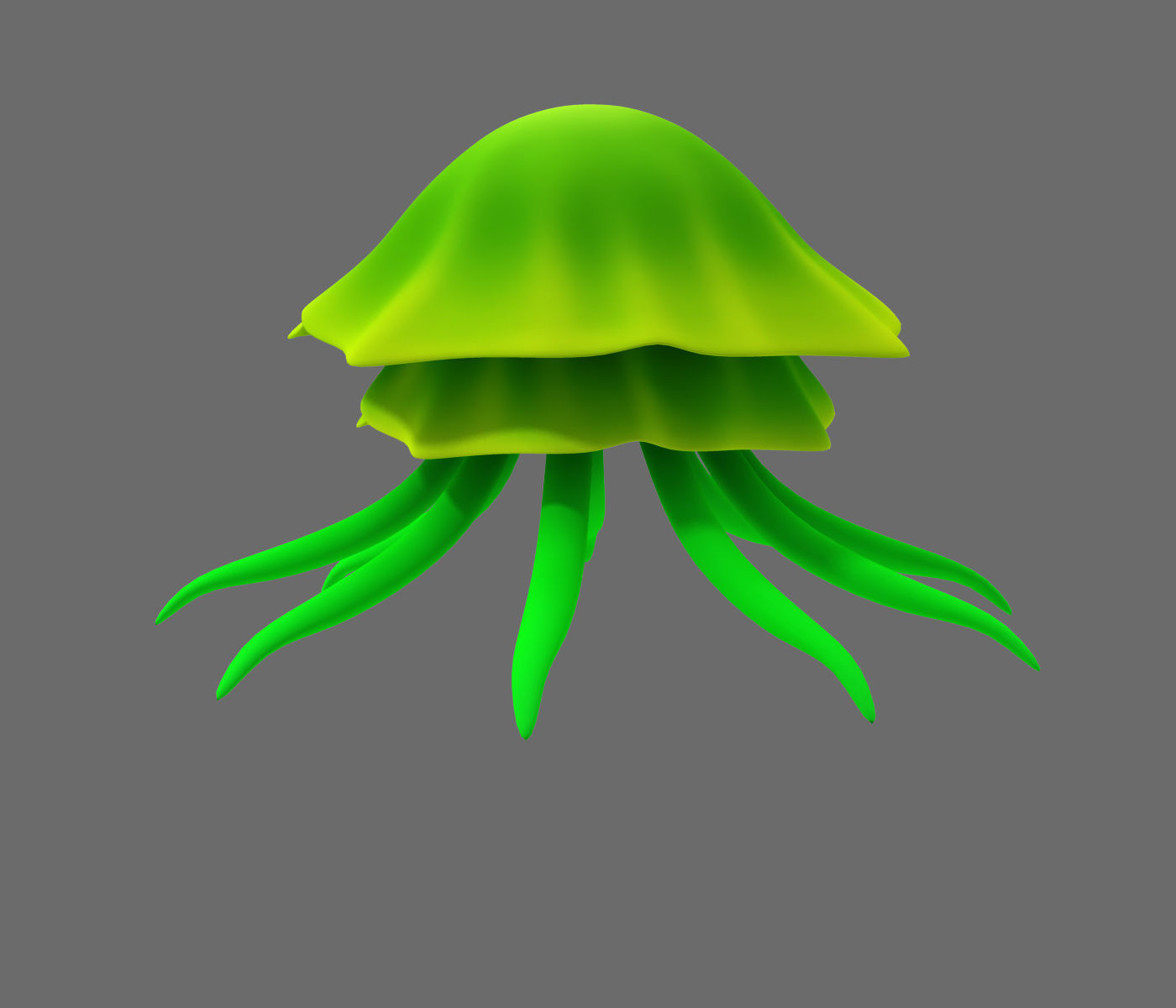 Cartoon Jellyfish 3D model_1