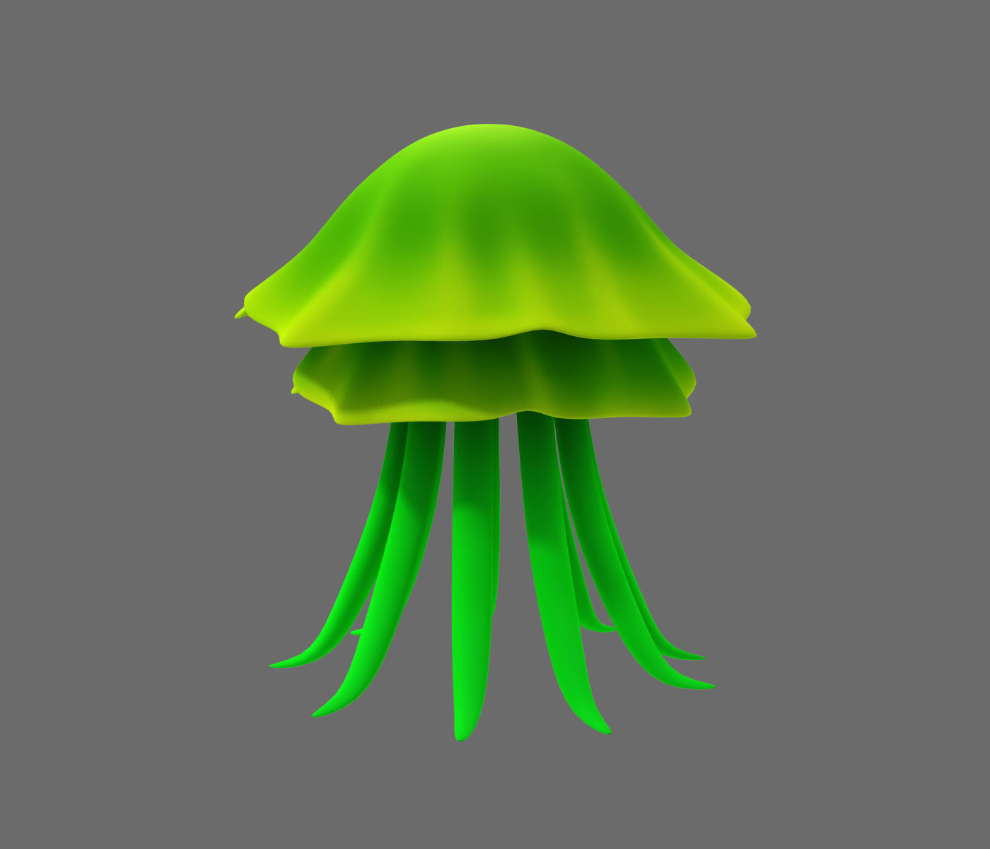 Cartoon Jellyfish 3D model_3