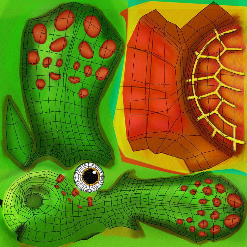 Cartoon Turtle Rigged 3D model_9