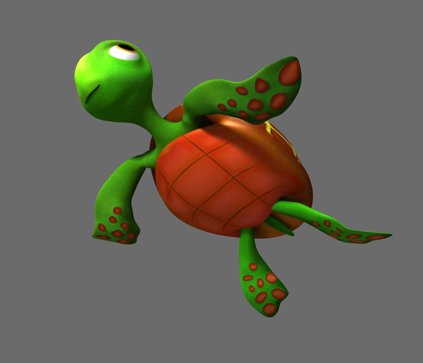 Cartoon Turtle Rigged 3D model_4