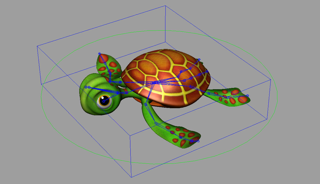 Cartoon Turtle Rigged 3D model_6