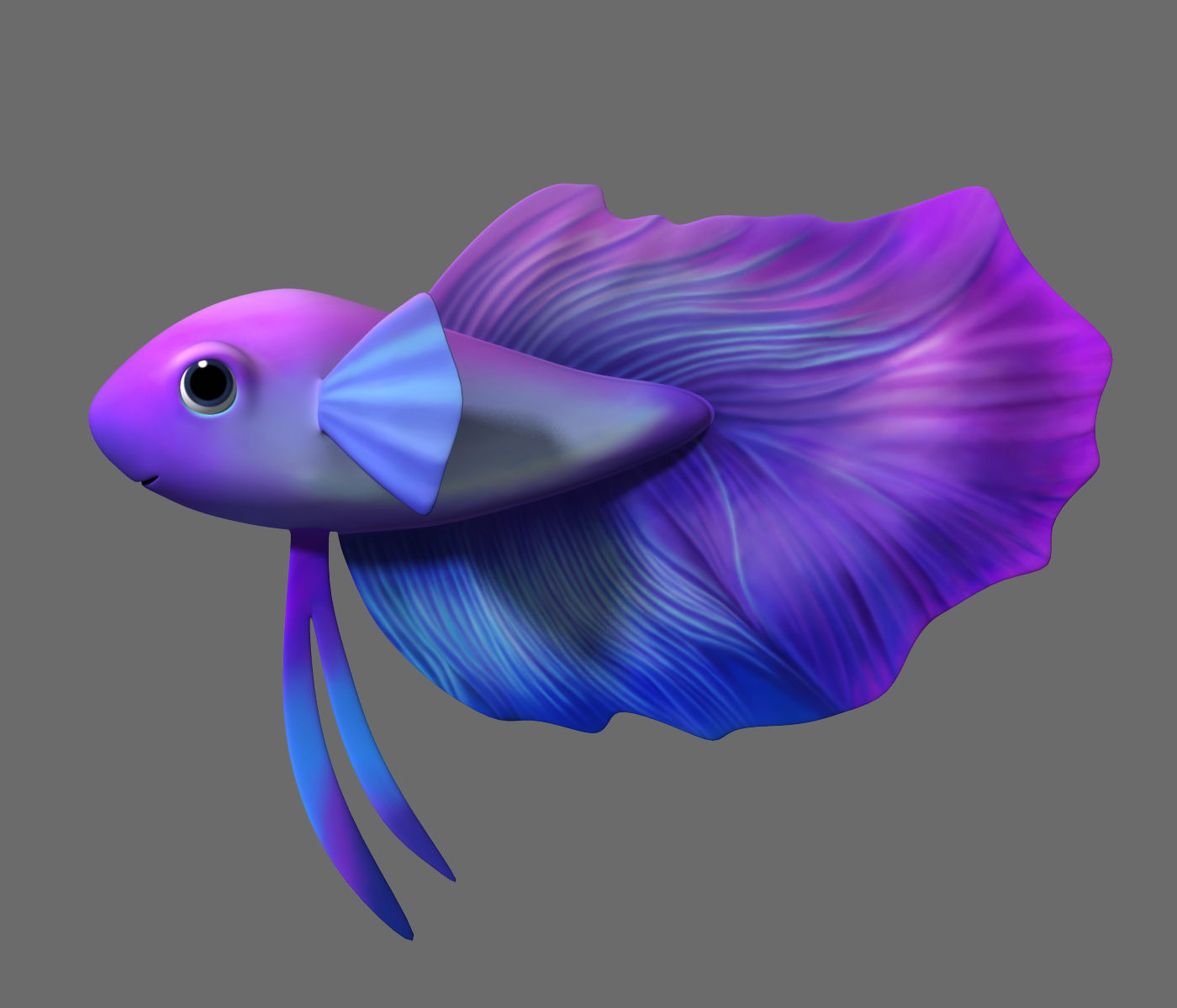 Cartoon Fish05 Rigged 3D model_2