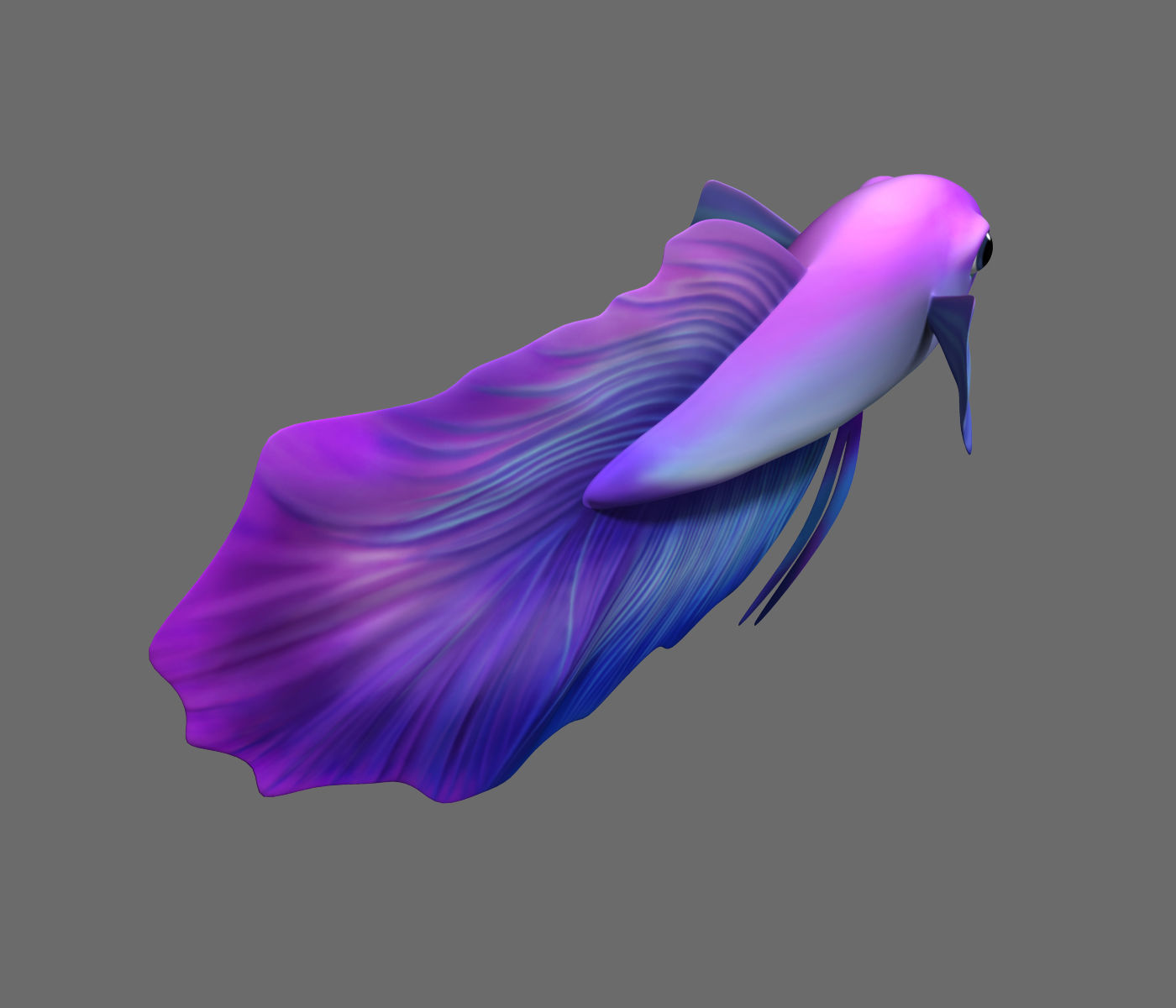 Cartoon Fish05 Rigged 3D model_4