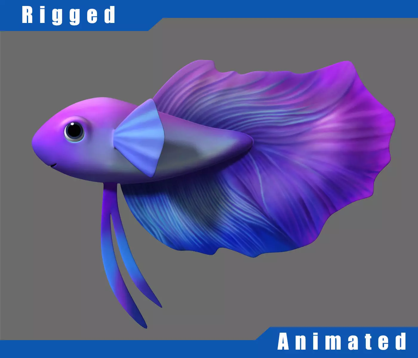 Cartoon Fish05 Rigged 3D model_0