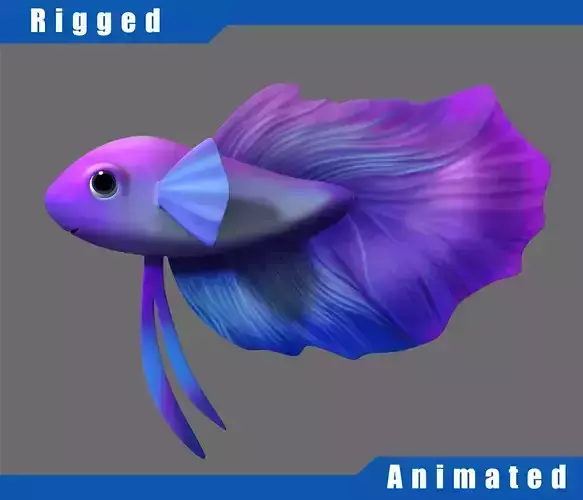 Cartoon Fish05 Rigged 3D model