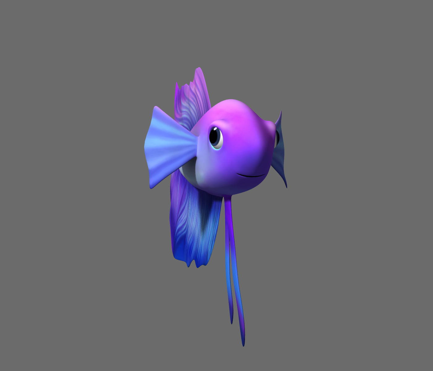 Cartoon Fish05 Rigged 3D model_1