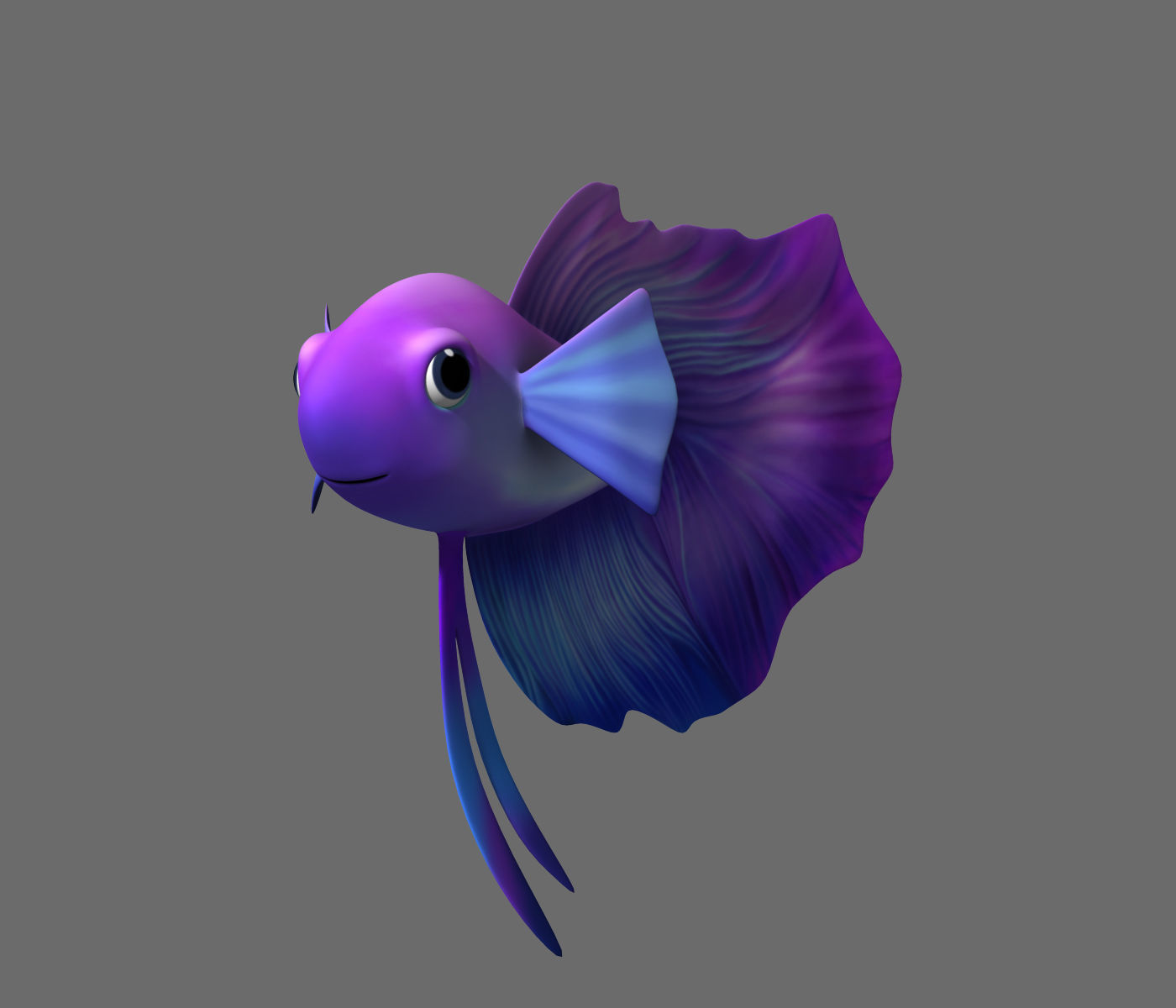 Cartoon Fish05 Rigged 3D model_3