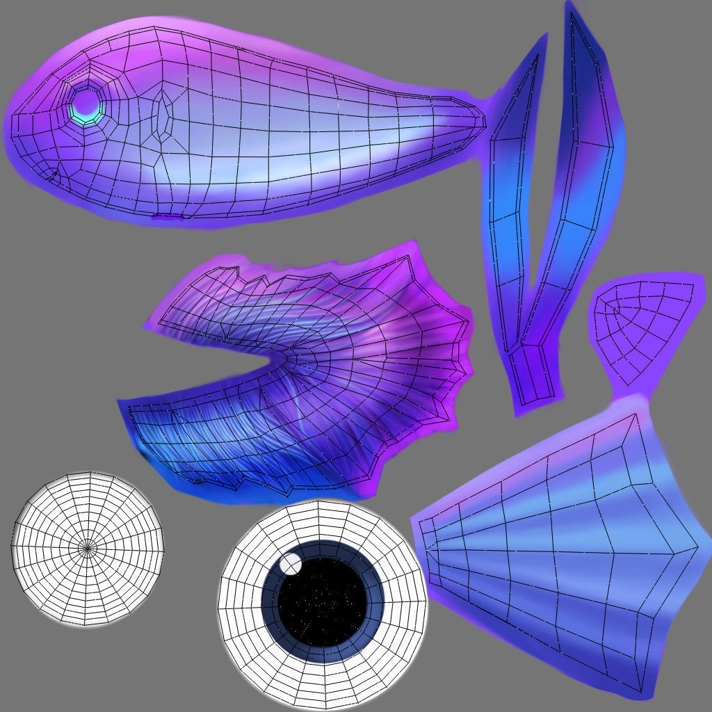 Cartoon Fish05 Rigged 3D model_8