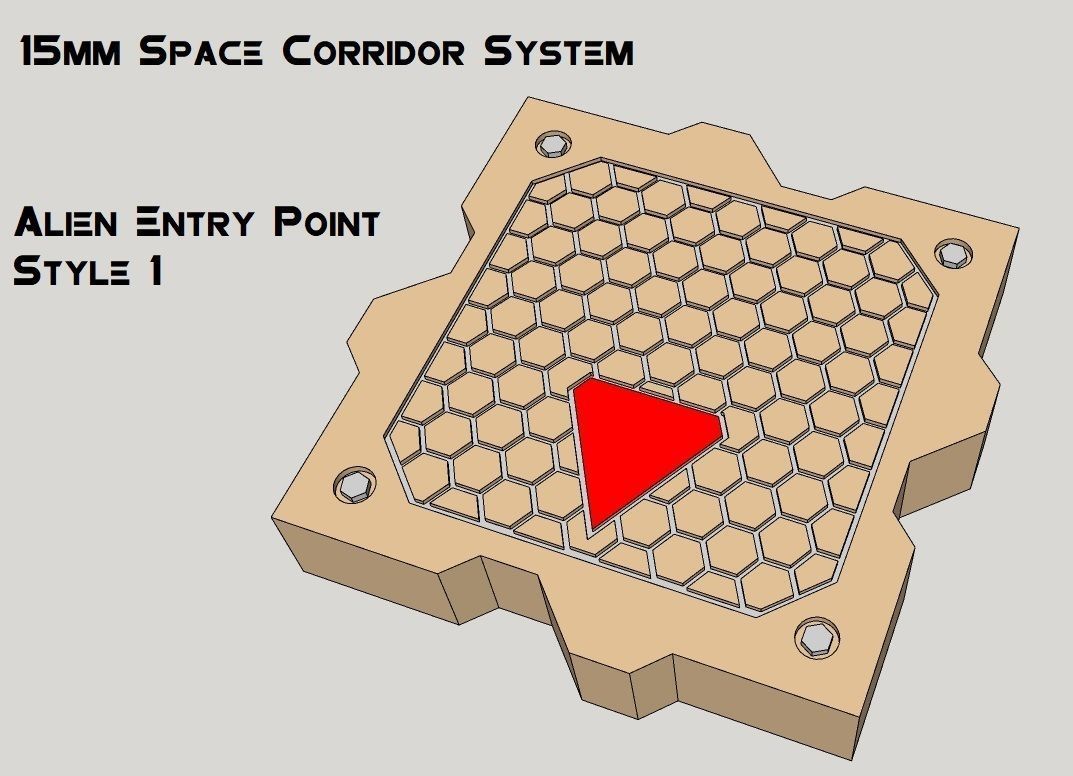 15mm Sci-Fi Corridor System - 22pcs 3D print model_1