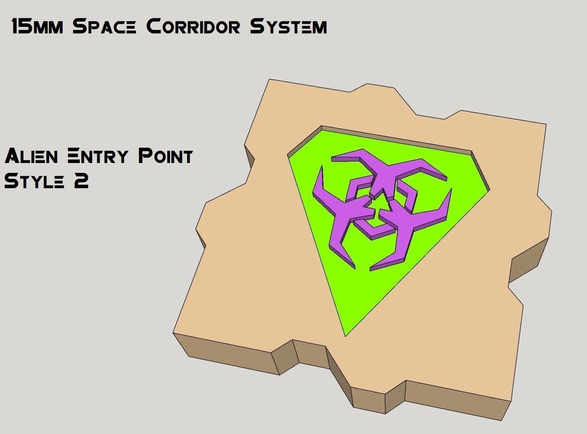 15mm Sci-Fi Corridor System - 22pcs 3D print model_2