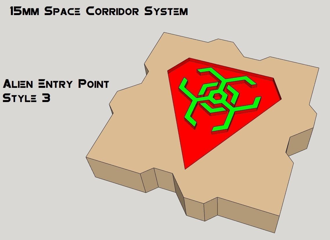 15mm Sci-Fi Corridor System - 22pcs 3D print model_3