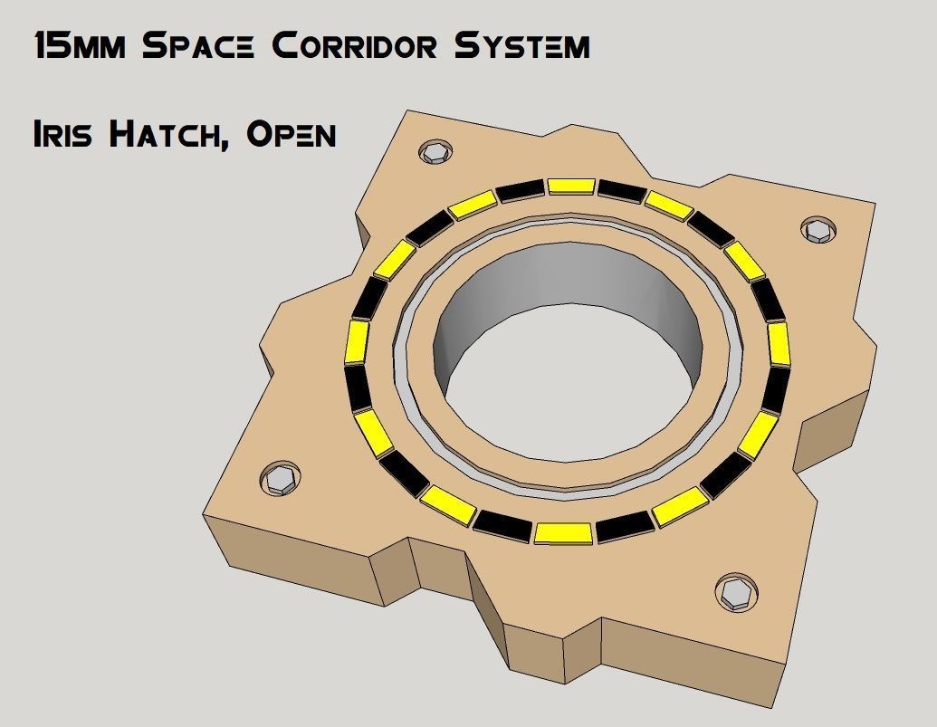 15mm Sci-Fi Corridor System - 22pcs 3D print model_14