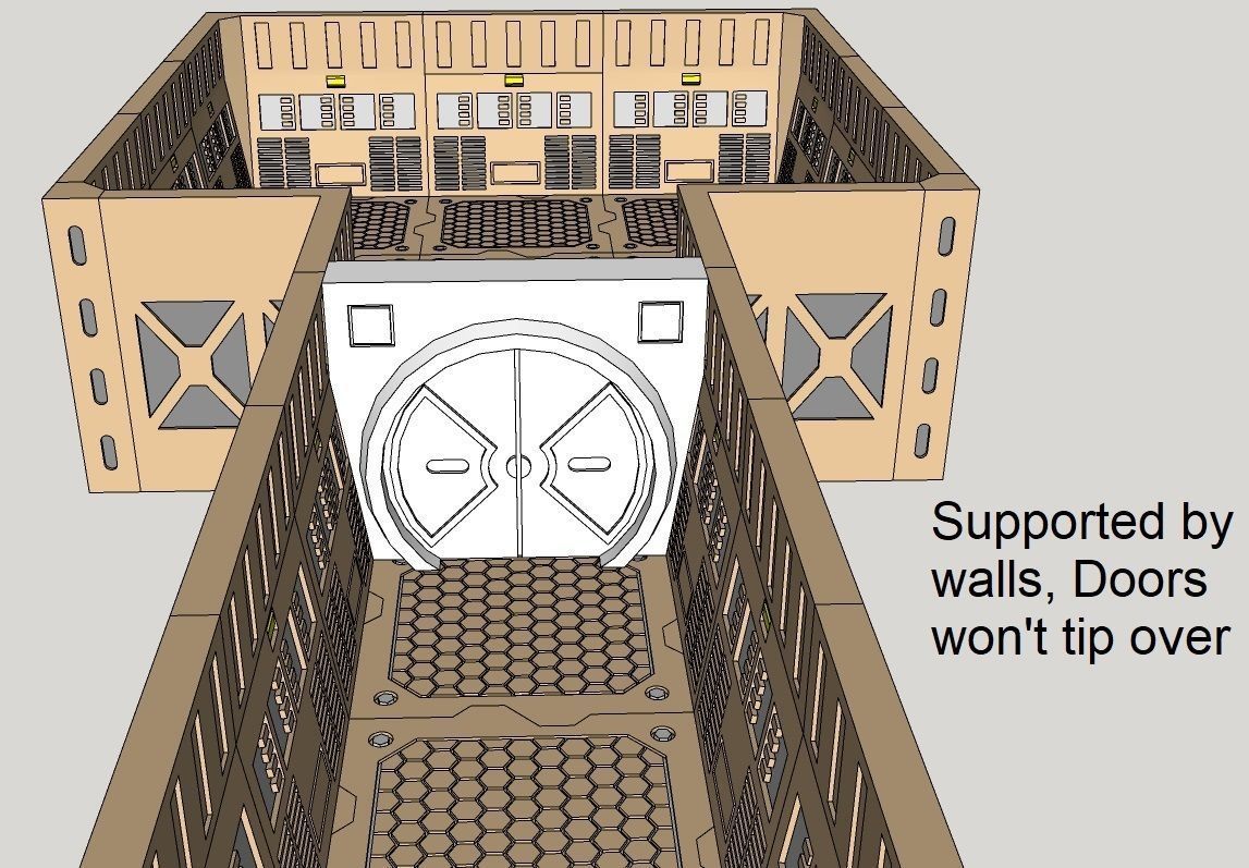 15mm Sci-Fi Corridor System - 22pcs 3D print model_10