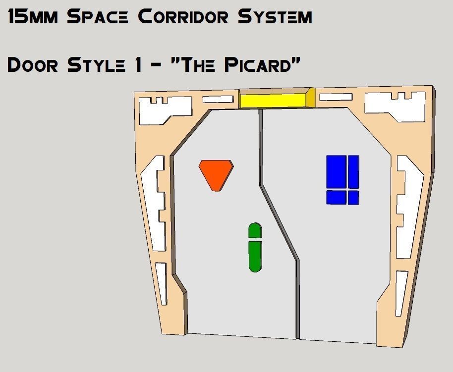 15mm Sci-Fi Corridor System - 22pcs 3D print model_6