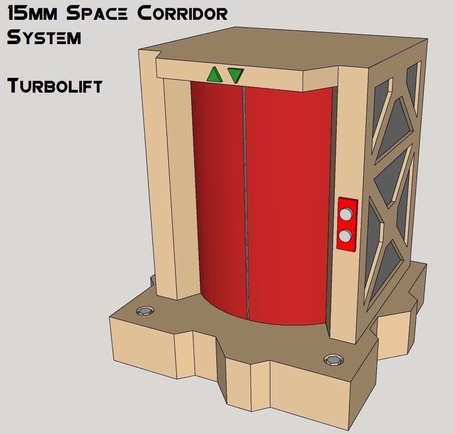 15mm Sci-Fi Corridor System - 22pcs 3D print model_20