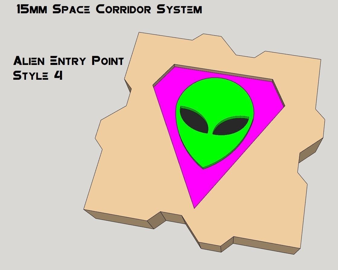 15mm Sci-Fi Corridor System - 22pcs 3D print model_4