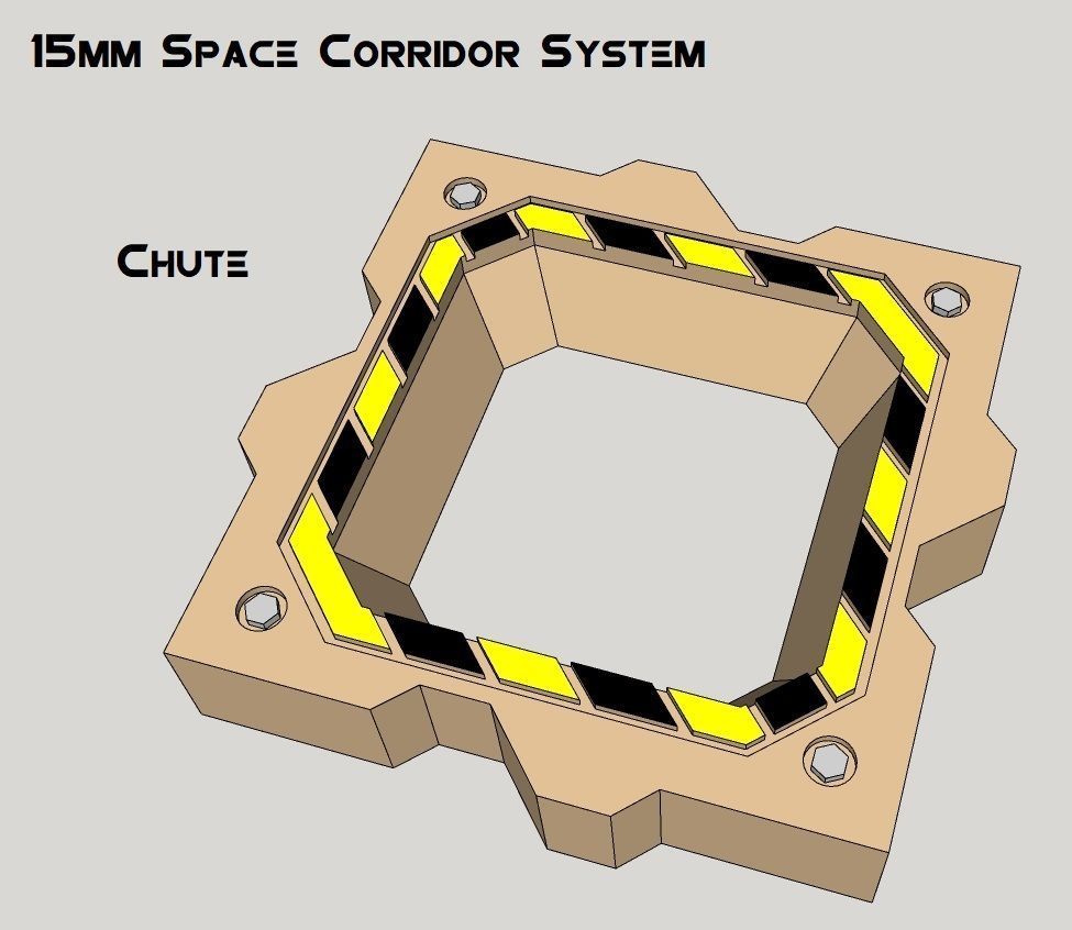 15mm Sci-Fi Corridor System - 22pcs 3D print model_5
