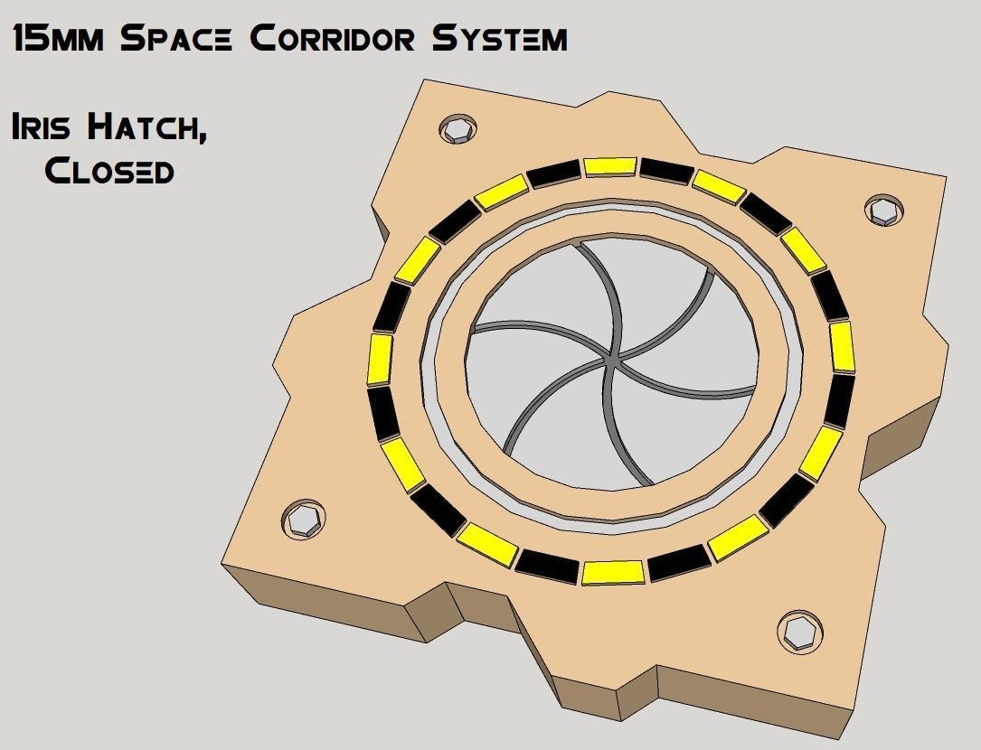 15mm Sci-Fi Corridor System - 22pcs 3D print model_13
