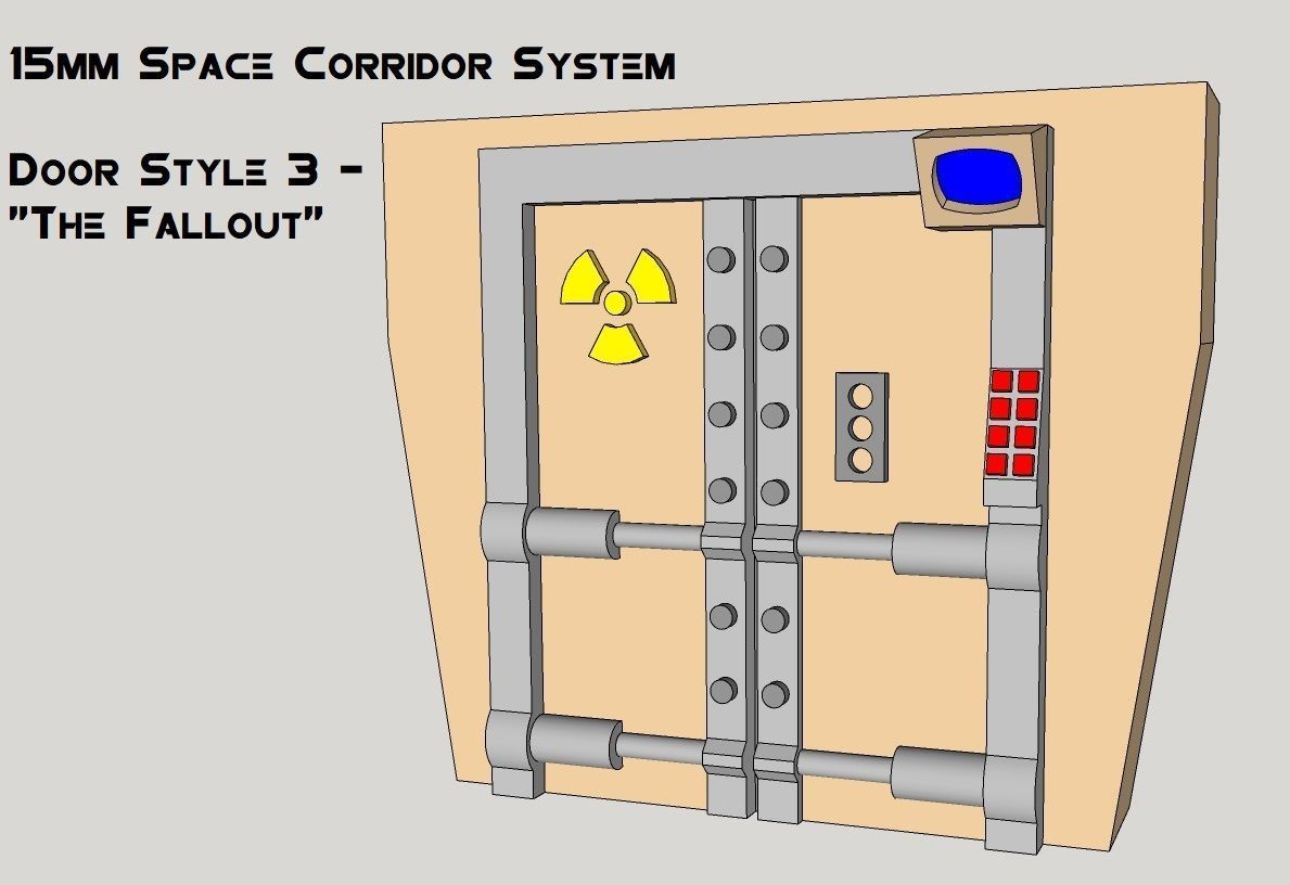 15mm Sci-Fi Corridor System - 22pcs 3D print model_8
