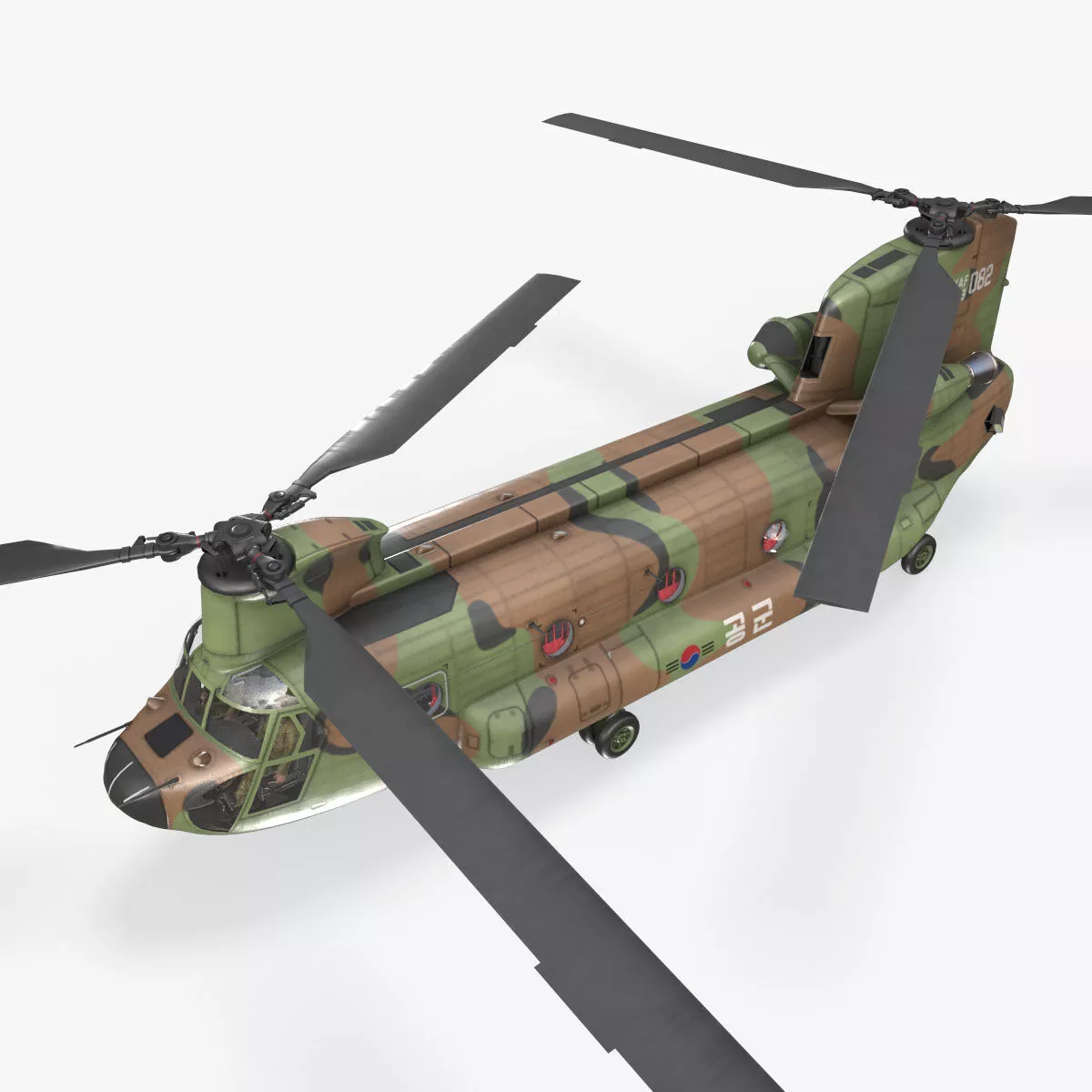 Helicopter CH-47 Chinook Korean Air Force Complex --16-- Low-poly 3D model