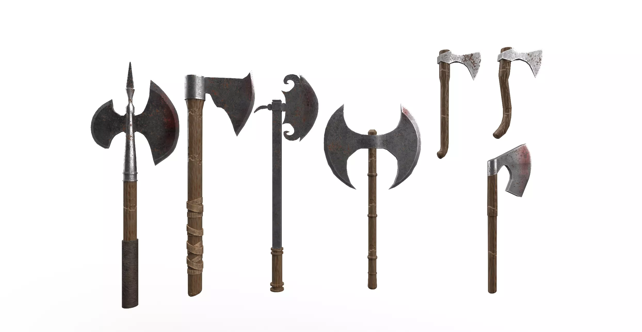 Medieval Axes Pack Low-poly 3D model