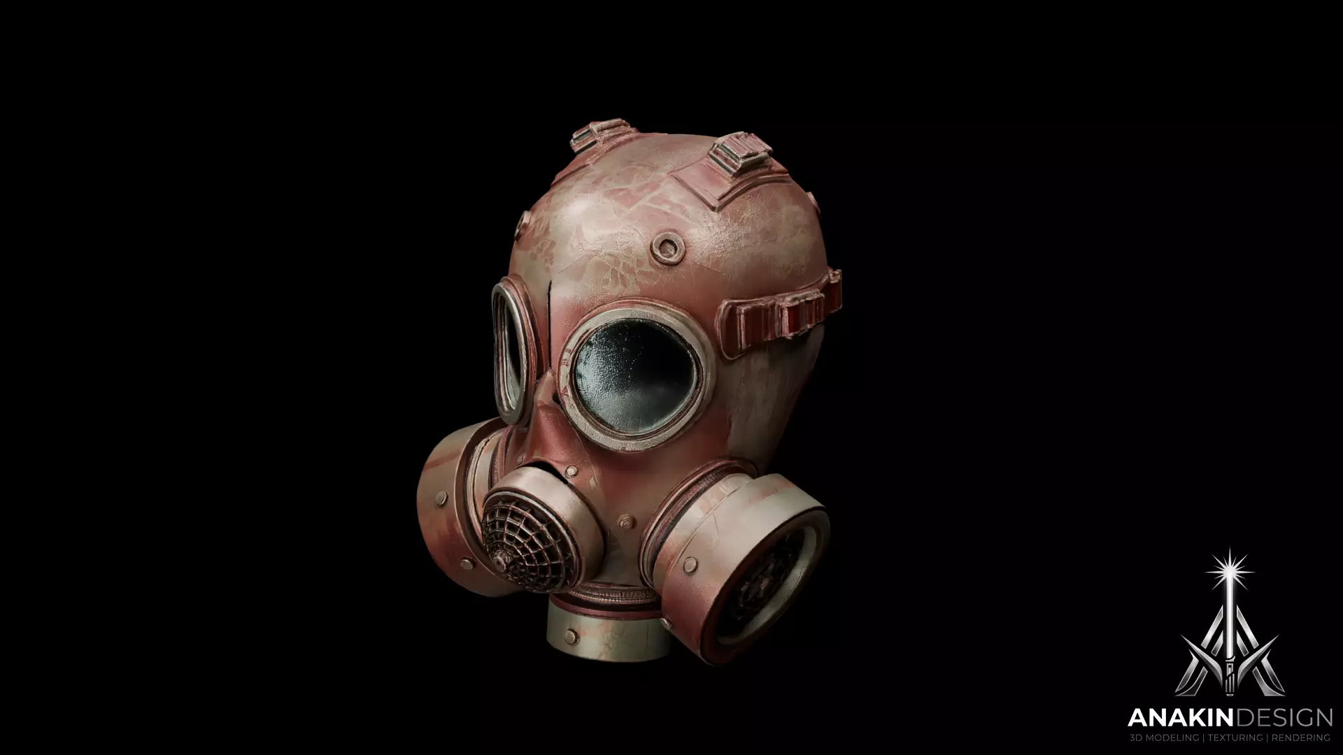 Rusty Gas Mask 3D Model Low-poly 3D model
