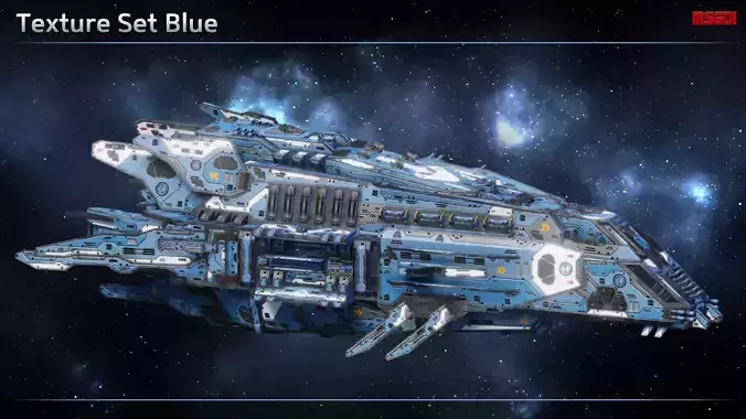 Spaceship Battleship Archangel Low-poly 3D model