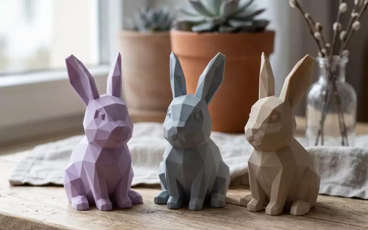Low Poly Easter Bunny Sculpture 3D print model