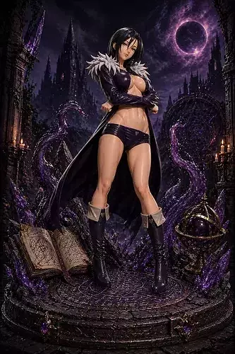 Dark Sorceress Demon Aura Anime STL 3D Print Statue Model