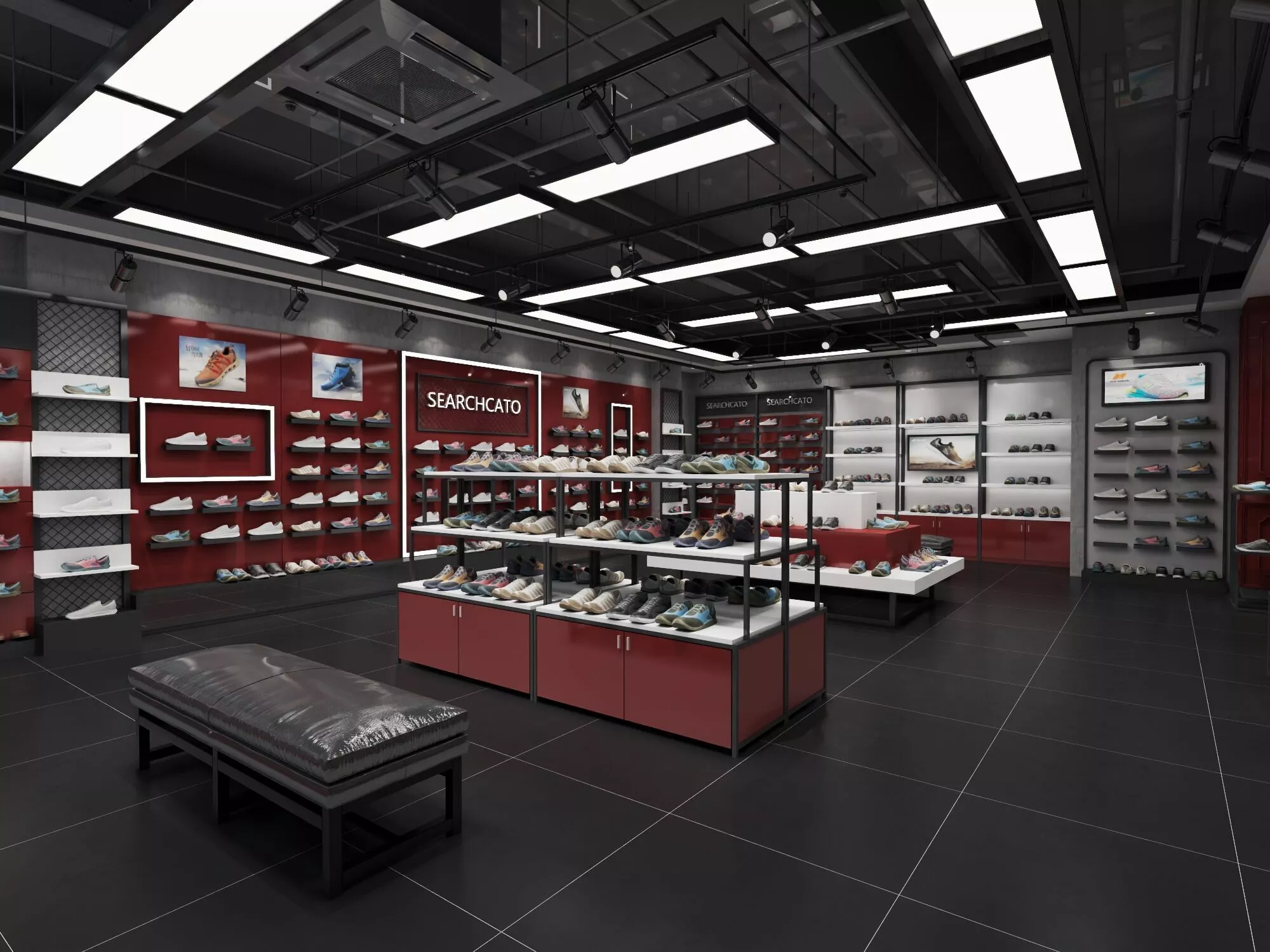 Modern Shoe Store Interior Low-poly 3D model