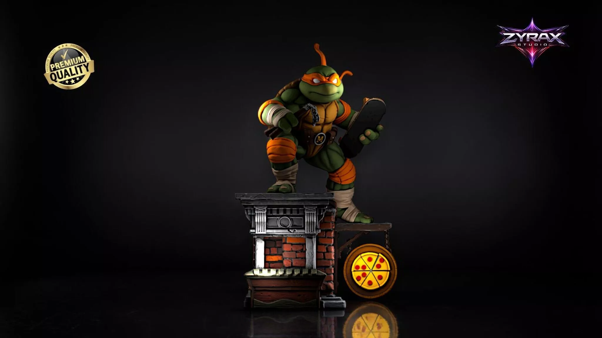 Michelangelo Chibi STL TMNT Figure Cute Ninja Turtle 3D Print 3D print model
