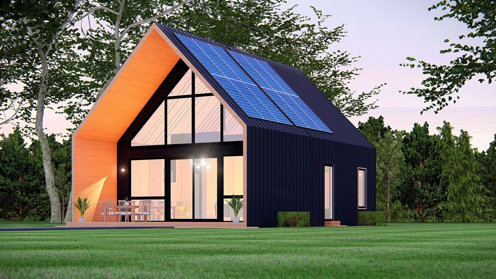 Modern A Frame House Sustainable Cabin Exterior 3D Model 3D model