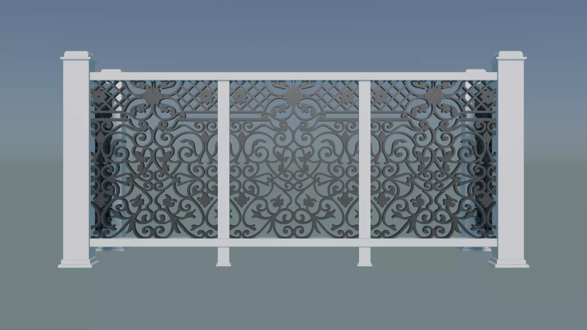Balcony Railing Modern Guardrail Design for Balcony 3D print model
