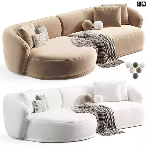 Capsule Sofa 3D model 3