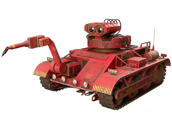 Robot Concept-3-Red-Rusty