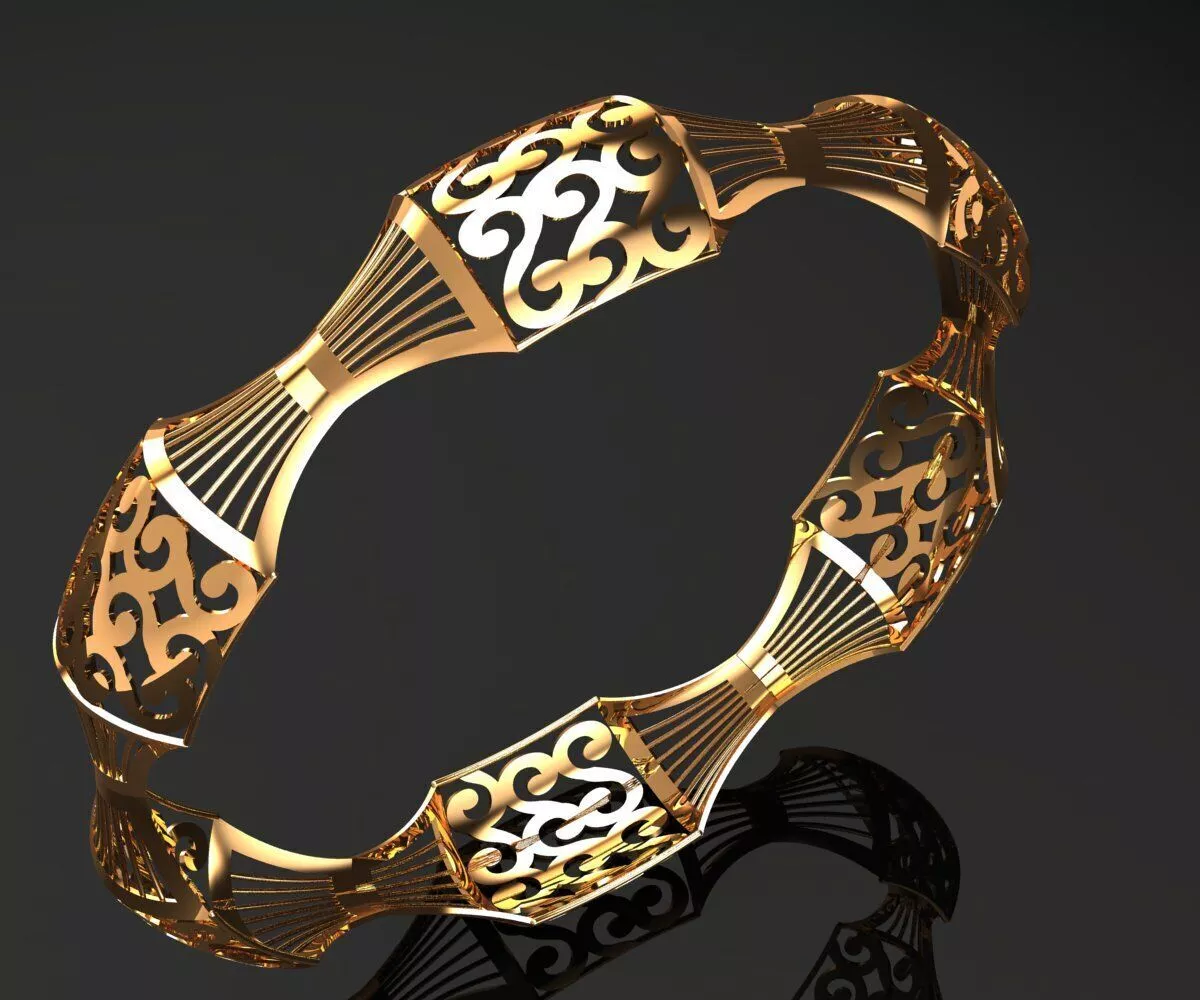 1167 Segmented-Filigree Bangle 8gm 3D print model