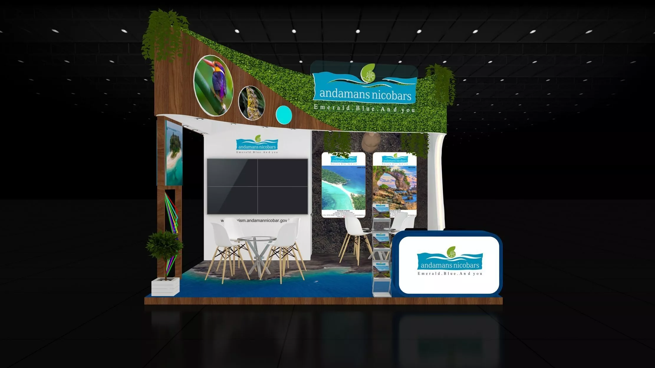 5mtr x 5mtr expo stall 3side open Exhibition Stand Low-poly 3D model